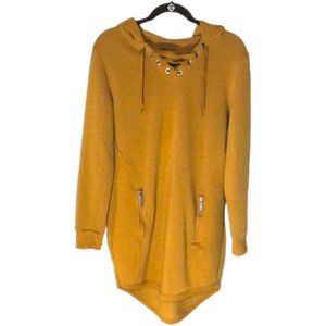 Love Saffron/Yellow Tunic Length Pullover Hoodie - Size M